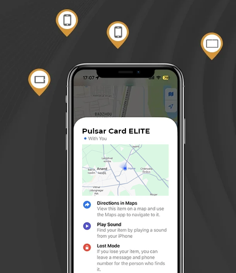 Pulsar Card's Location Tracking Screenshot